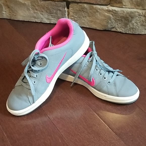 pink leather nike shoes